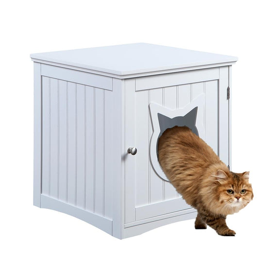 Cat House Side Table, Nightstand Pet House, Litter Box Enclosure