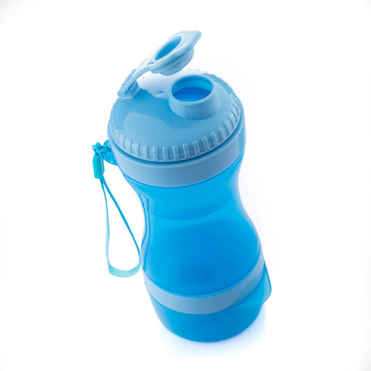 2-in-1 Portable Dog Water Bottle with Built-In Bowl and Food Storage