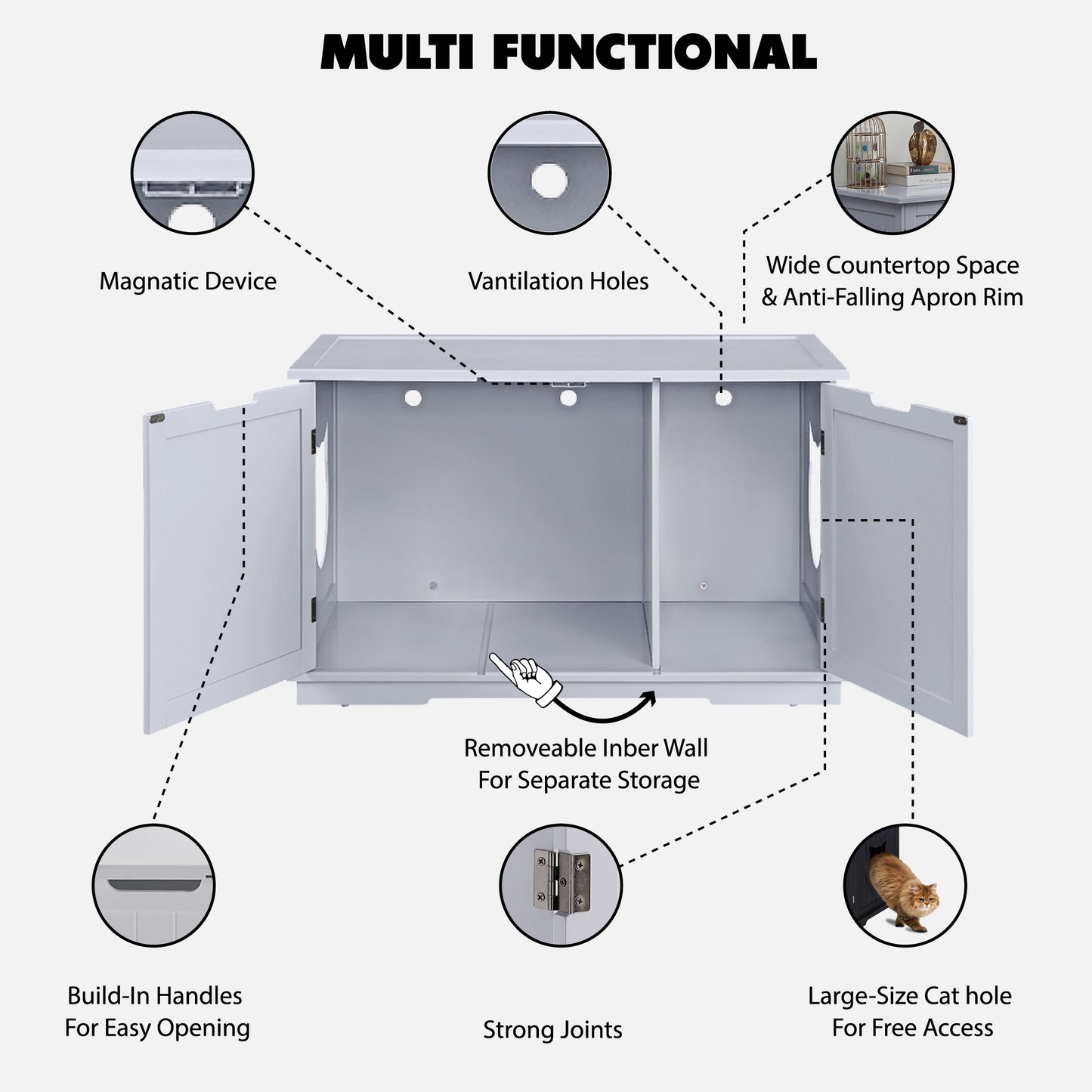 XL-Katzentoilette, Sitzbank, Katzentoilette, Gehege, Möbel, Katzentoilette, Haus